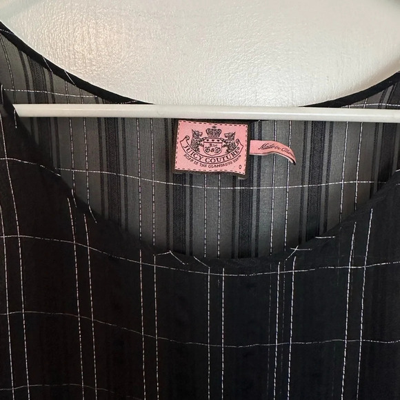 Juicy Couture Black & Silver checker Sheer Slip Cover Dress Women’s Size 0 #1439 - Picture 4 of 9